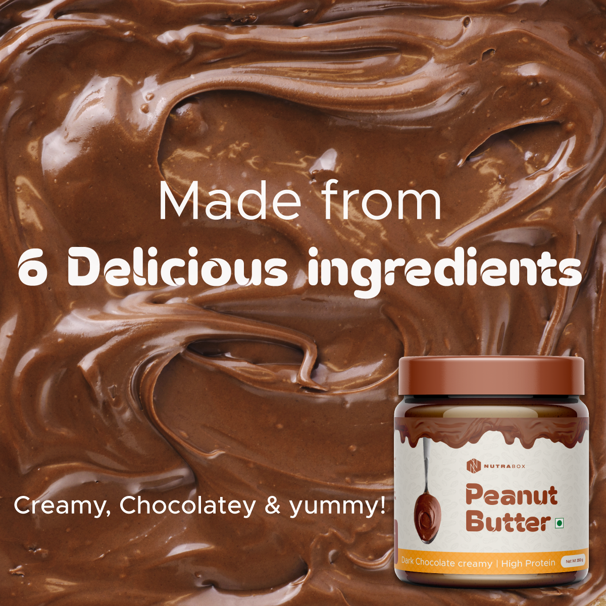 Peanut Butter - Dark Chocolate creamy - Buy 1 Get 1 Free - Nutrabox India
