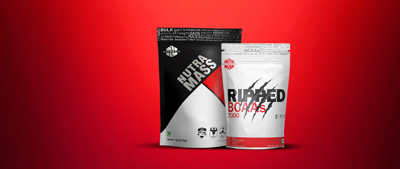 Build muscle using NUTRAMASS and Ripped BCAAs - The best mass gainer
