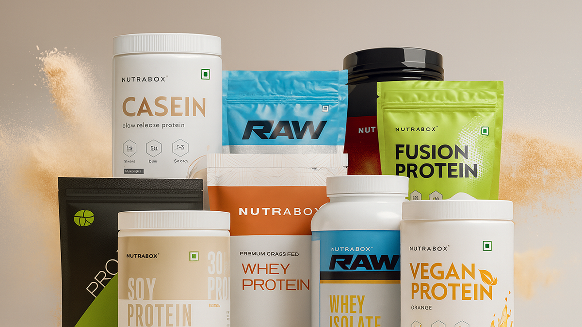 Best Protein Powders in India 2026 | Whey, Vegan, Casein & Affordable Options – Nutrabox