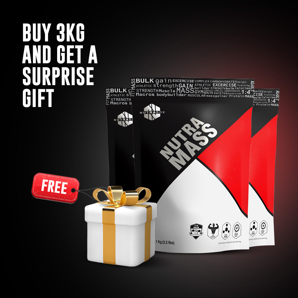 Buy 3kg Nutra Mass and get a surprise gift