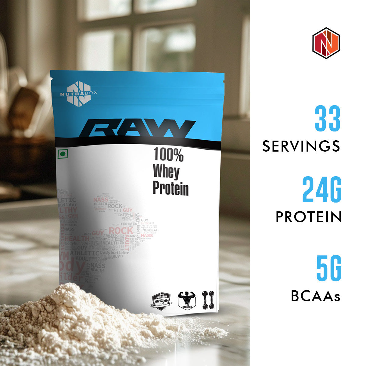 Nutrabox 100% Pure Raw Whey Protein Powder