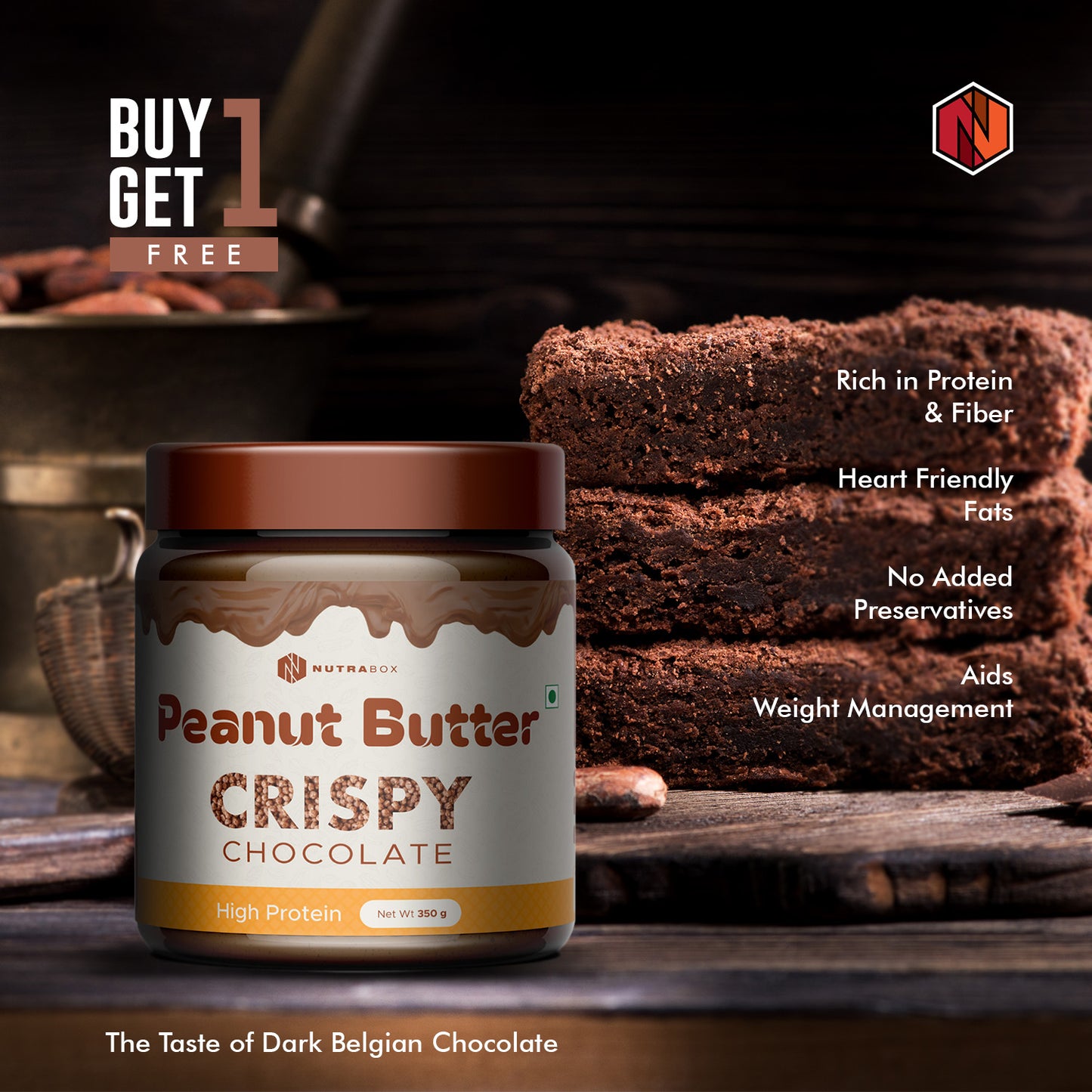 Nutrabox Peanut Butter - Crispy Chocolate - Buy 1 get 1 Free