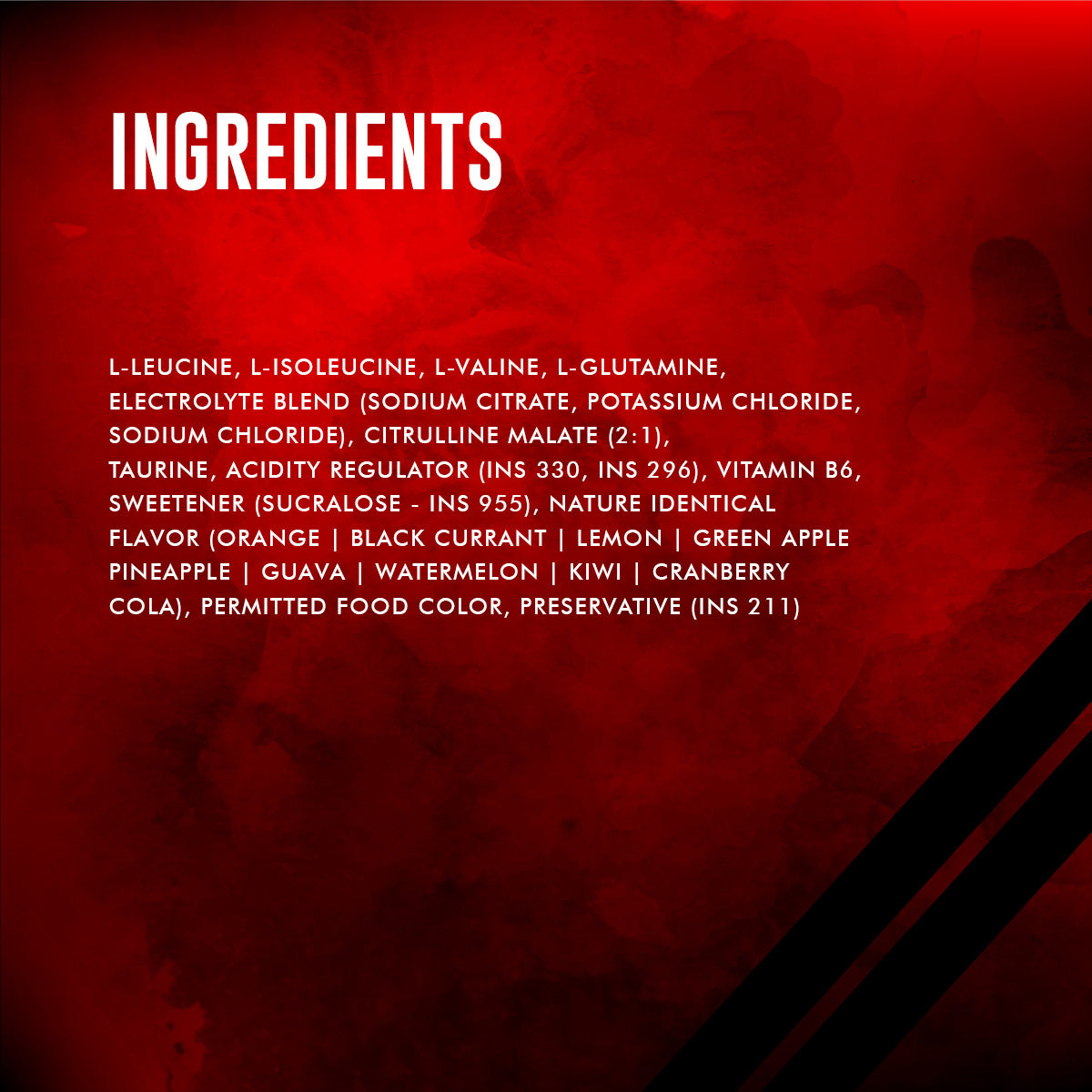Ingredients of Ripped BCAA