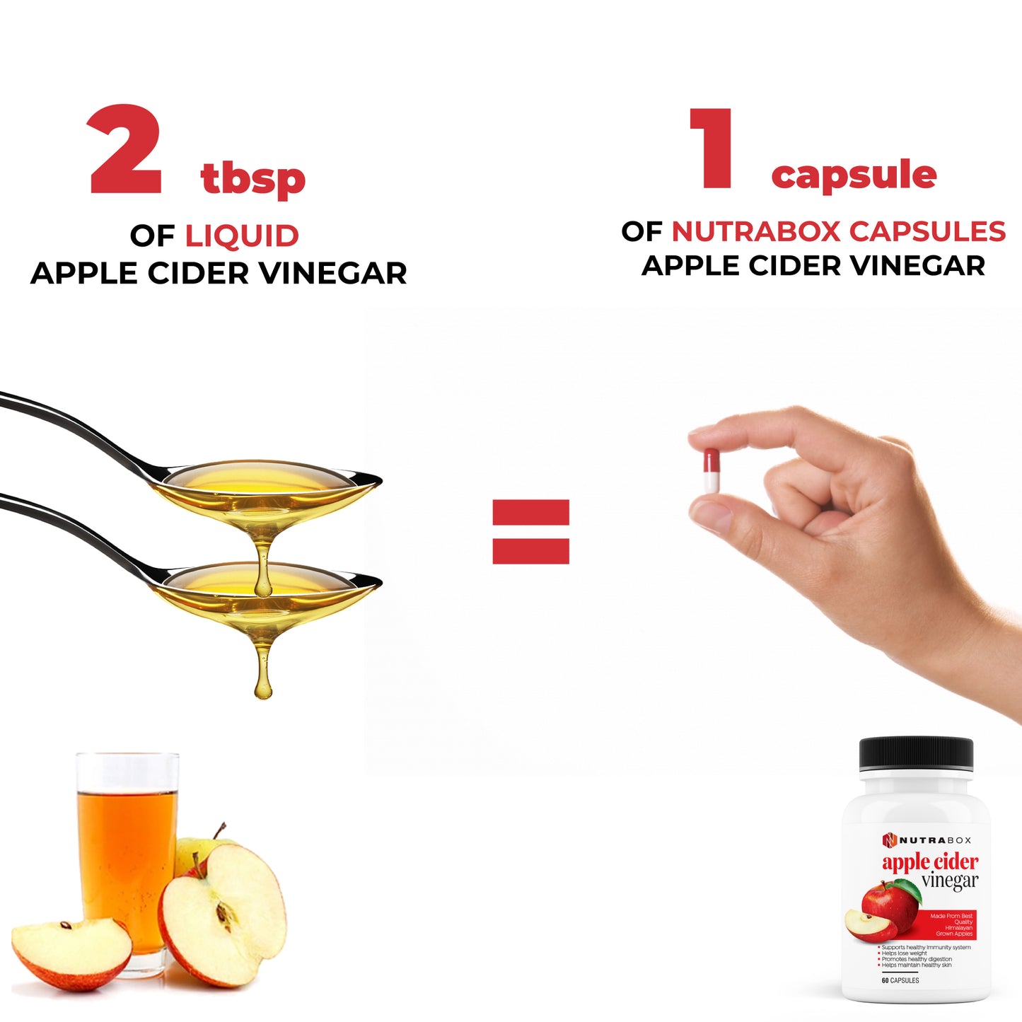 Apple Cider Vinegar Capsules - Buy 1 Get 1 Free (120 Capsules)