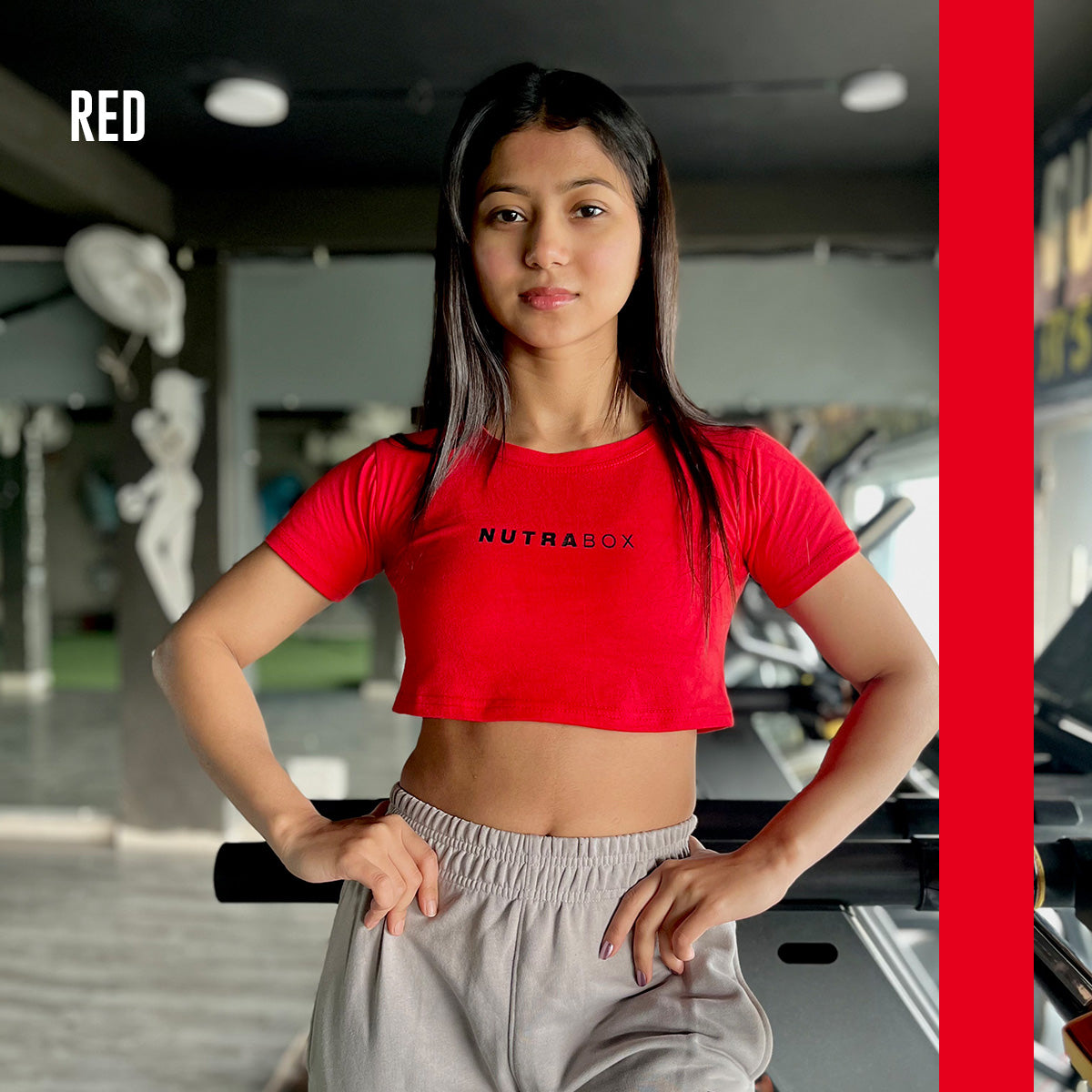 red cotton crop top