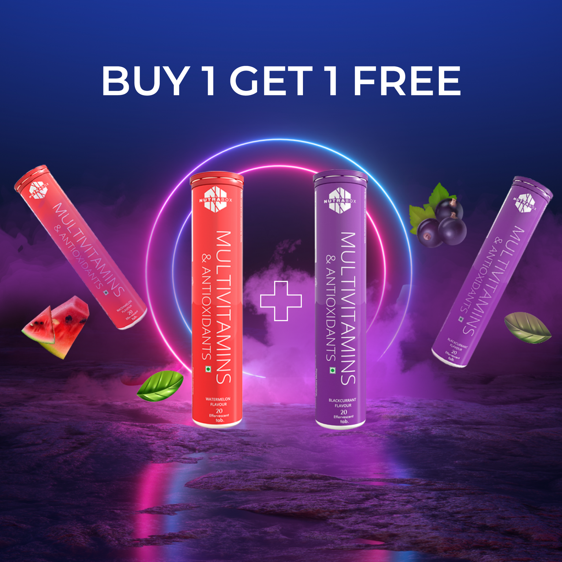 Daily Multivitamins & Anti-Oxidants Effervescent tablets - Buy 1 tube get 1 tube free - Nutrabox India