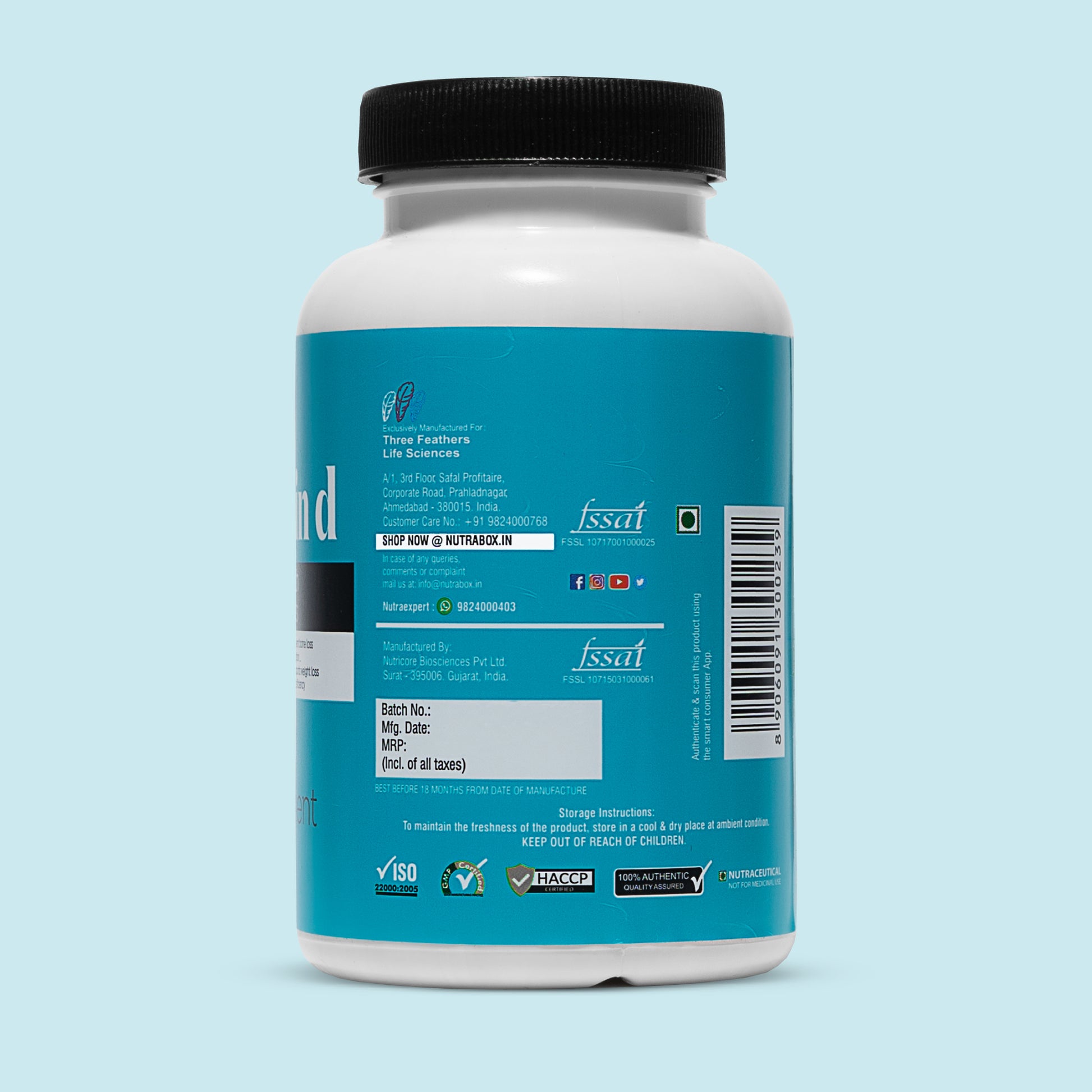 Calcium & Vitamin D Tablets - Nutrabox India